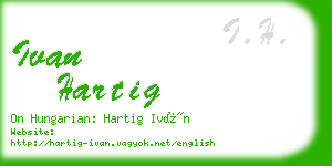 ivan hartig business card
